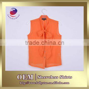 Ladies Sleeveless Woven Shirt