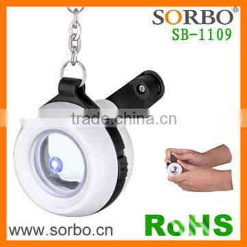 Cheap Hand Crank Plastic Flashlight Keychain photo-6