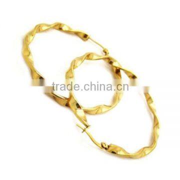 Bulk Sale IPG Two Tones 316l Stainless Steel Fashion Hoop Earrings Wholesale Gold Earrings Designs Jewellery Girl Design LE2337 photo-3