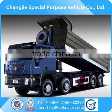 made in China genlyon dump truck sale in Dubai 4 axles heavy tipper truck price