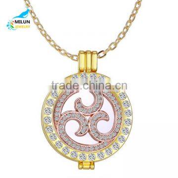 2016 hot selling crystal fashion necklace coin pendant necklace women