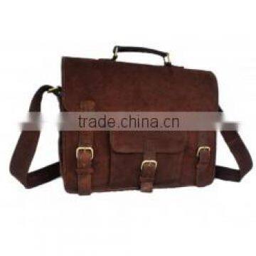 BROWN SUEDE LAPTOP BAG