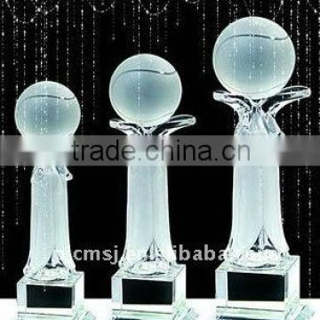 Sports Awards Basketball Crystal Trophy For Winner Prize