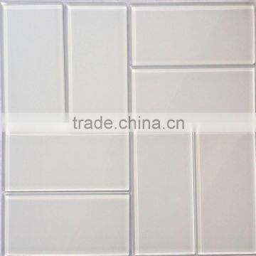 super white glass subway tile for bathroom wall