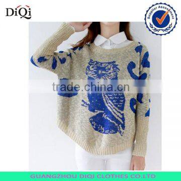 Bat shirt loose owl jacquard latest design winter sweater