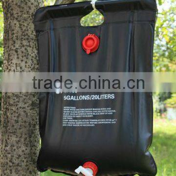 PVC black 20L solar camping shower bag