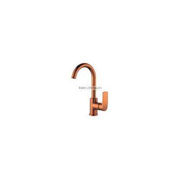 Wholesale Brass Single Handle rose gold kitchen mixer