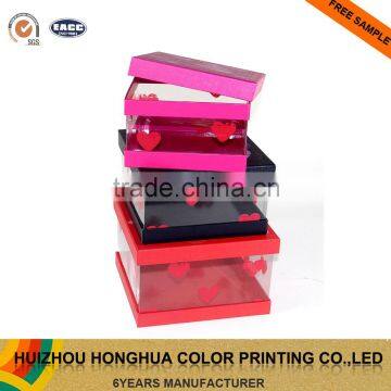 Custom Paper Gift Box with PVC Window Cardboard Storage Box for Valentine's Day