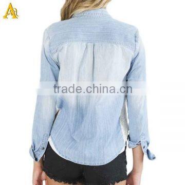 Denim Shirts Wholesale Denim Blouse photo-2