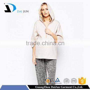 Oem low MOQ high quality promotion off- white blank women wholesale fleece hoodies