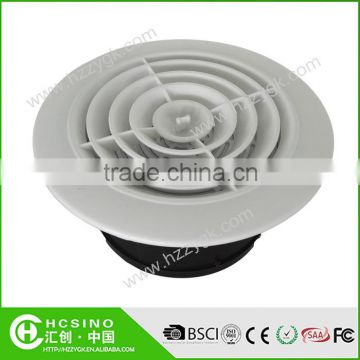 Air Conditioning Ventilation Ceiling Air Vent / Round ABS Plastic Air Diffuser