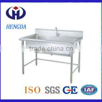 Stainless steel kitchen sink with faucets