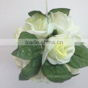 silk artificial flower ball ,fake 18 head rose ball hanging flower ball for wedding