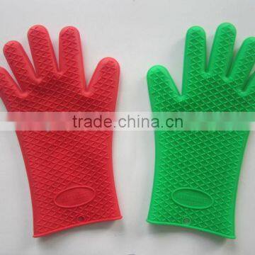 silicone heat resistant gloves heat proof oven mitts five fingers grilling gloves for barbecue non slip kitchen gloves