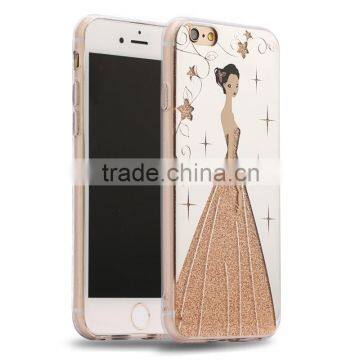 New products for iphone 6 bling bling skin cover tpu soft case with Princess design