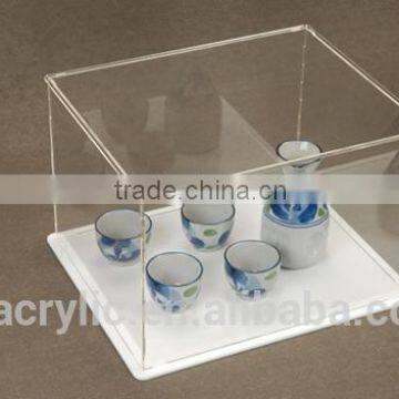 counter clear acrylic ceramic tea set display box