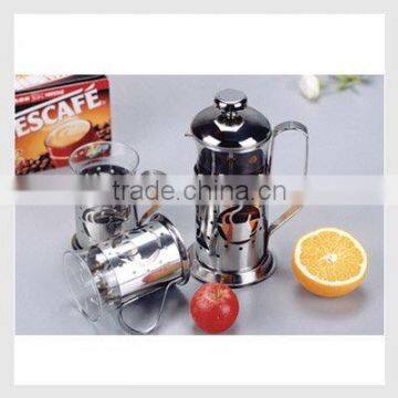 Stainless steel and glass construction french press