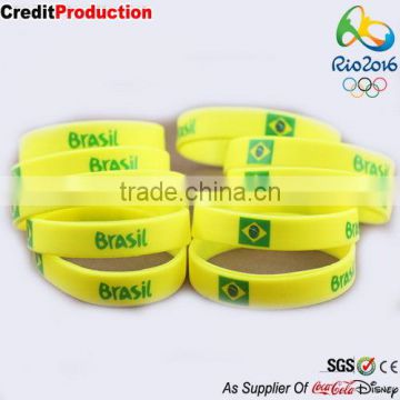 Wholesale 2016 Brazil big sport events silicone wristband with printed logo