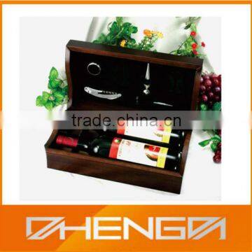 Best Sell Factory Custom Made Brown Leather Wine Boxes With Handle (ZDS-F376)
