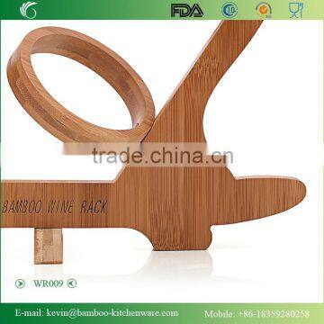 WR009/Factory Direct Bamboo Wine Rack Handmade Wood Bottle Wine Holder Novelty Display Wine Bottle Holder photo-5