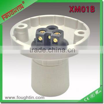 White Color Straight Lamp Holder Screw Type B22 Metal Insert Lampholder photo-2