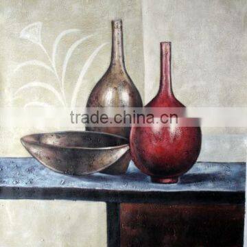 Handmade canvas bottle oil painting