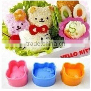 3PCS BENTO RICE ROLL MAKER SET OF RABBIT,BEAR,CAT SHAPED