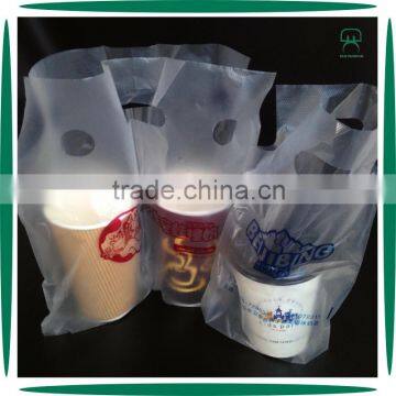 Custom LogoTake Away Coffee Cup Holder Plastic Bag