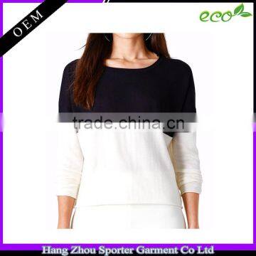 16FZCAS08 contrast colour cashmere sweater women