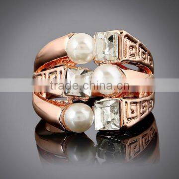 HY fashion jewelry new latest gold finger ring designs Luxurious pearl ring