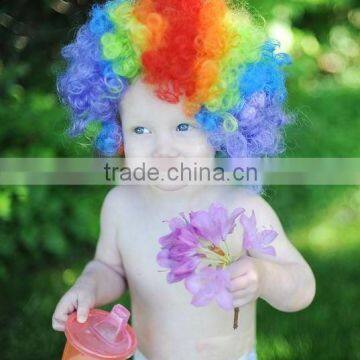 Colorful rainbow Kids Halloween wig