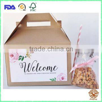 Promotional Customized Kraft Carrier Bag with Handle, Factory Direct selling Kraft Box