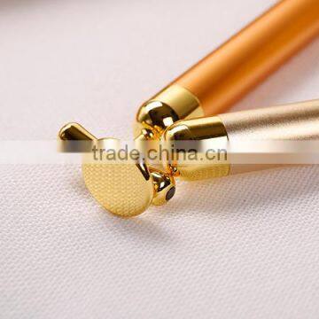 T Shaped Mini Hanheld Vibrating Massager Roller 24K Gold Beauty Massage Bar Facial Anti-wrinkle Roller photo-4