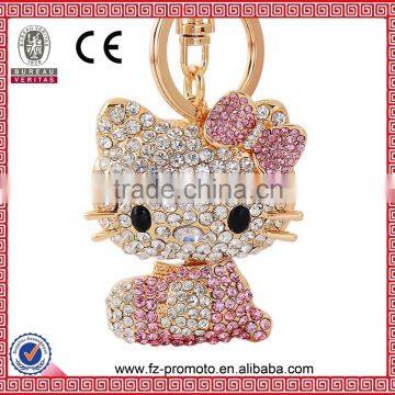 Newest style rhinestone metal keychain vners