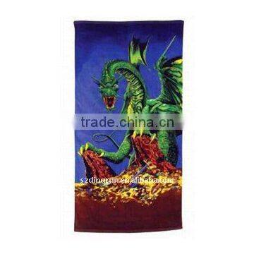 Dragon-printed beach towels