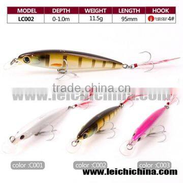 In stock VMC treble hook 95mm 11.5g hard minnow fishing lure