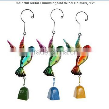 Colorful Metal Hummingbird Wind Chimes