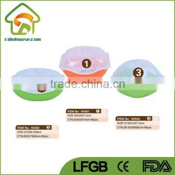 Fruit And Vegetable Drainer Basket With Lid , Plastic Drain Basket
