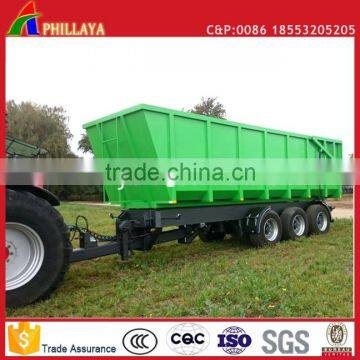 Full Type Drawbar Farm Agricultural Grain Tipper Rear Dump Trailer With Hydraulic Open Door photo-2