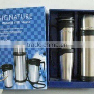 vacuum cup sets,vacuum flask with two cups vacuum flask with 2 cups