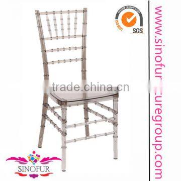 crystal smoke chocalate polycarbonate chiavari chair