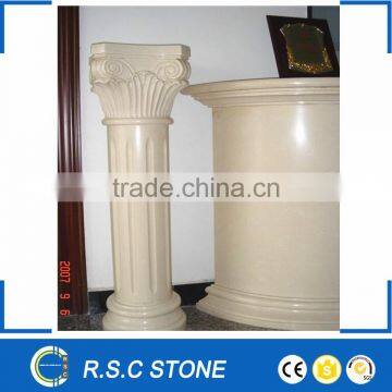 Antique beige marble stone column