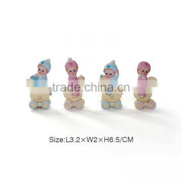 Baby Gift Pink and Blue Polyresin Baby Figurines photo-2