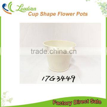 China manufacturer custom different sizes half round container garden pot for flower made from zinc metal iron