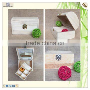 Custom Sunglasses Packaging Compartments Mirror Wooden Storage Box
