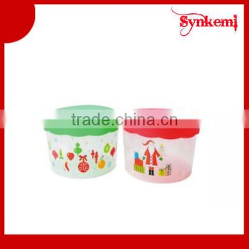 Christmas round plastic storage container