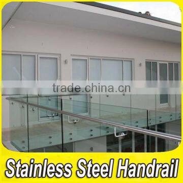 Satin Finish 304 Stainless Steel Glass Handrail for Balcony