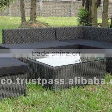 Sofa and chaise by rattan/pe wicker