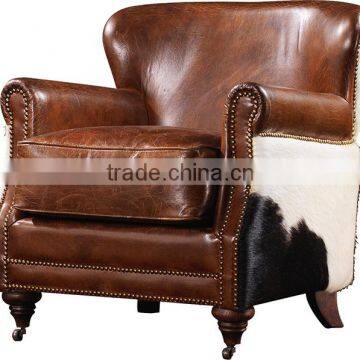 2016 high quality retro ,vintage leather leisure chair for living room C606#