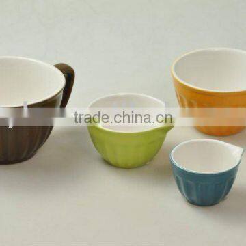 4pcs ceramic measuring cups set, cups with mouth